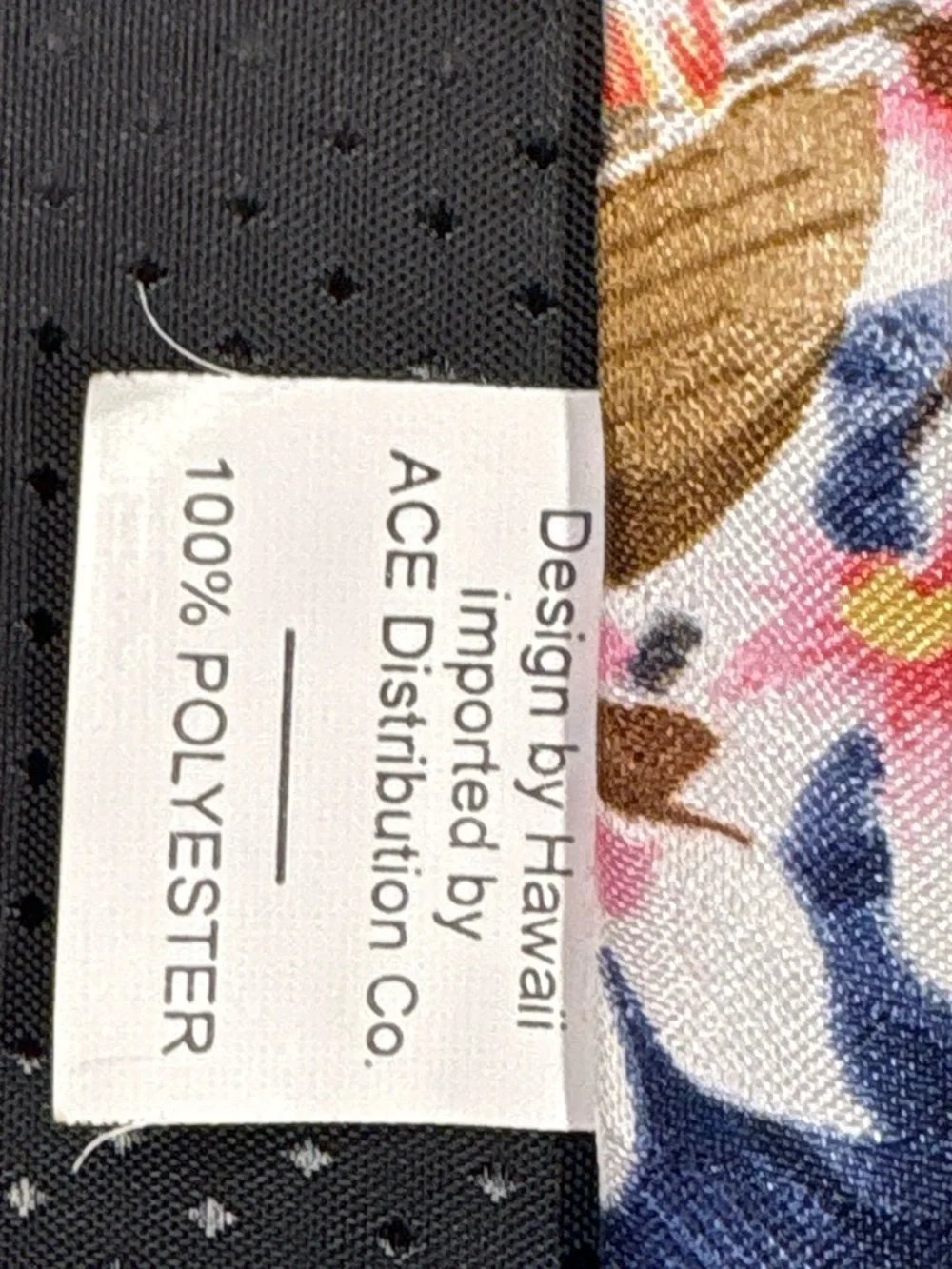 Tropical Hawaii Hawaiian Necktie Floral Ukulele Navy Blue OS EUC